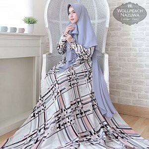 top Tk Syari Wollpeach Nazuwa baju muslim wanita trendi murah XXL bigsize jumbo Bhn Wollpeach Impor