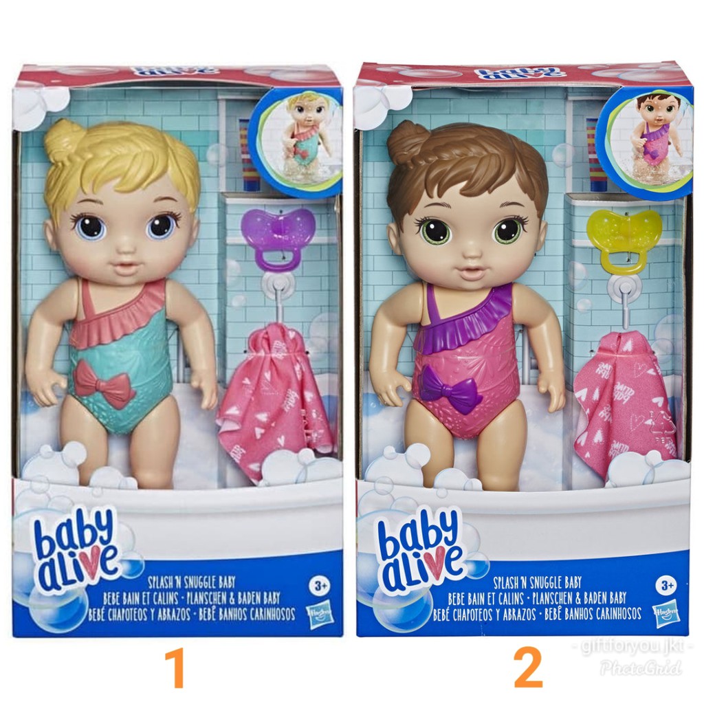 Baby Alive Splash n Snuggle Baby Doll Boneka Anak Perempuan Original