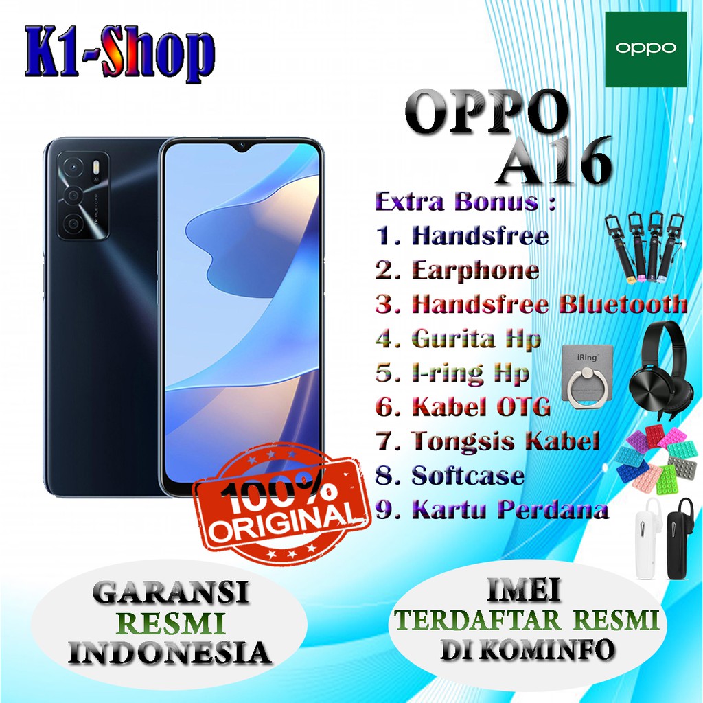 HP BARU OPPO A16 RAM 3/32GB & RAM 4/64GB GARANSI RESMI OPPO INDONEIA-1