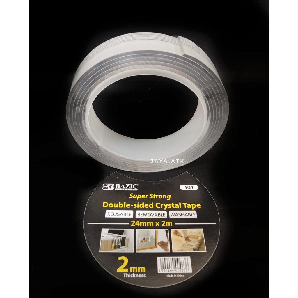 

SOLASI DOUBLE TAPE BENING NANO TAPE 24 MM X 2 M TEBAL 2MM MOUNTING TAPE TRANSPARANT 931 BAZIC