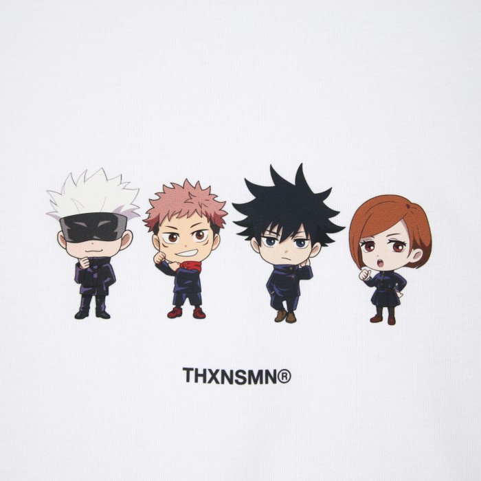 pria-kaos- t-shirt jujutsu kaisen x thanksinsomnia "jujutsu chibi white" - s -kaos-pria 750 atasan-