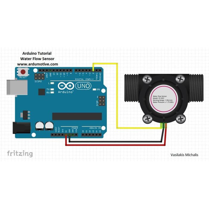 Water Flow Sensor 1/2'' Control 1-30L/min Flow Meter 1/2 Inchi Arduino