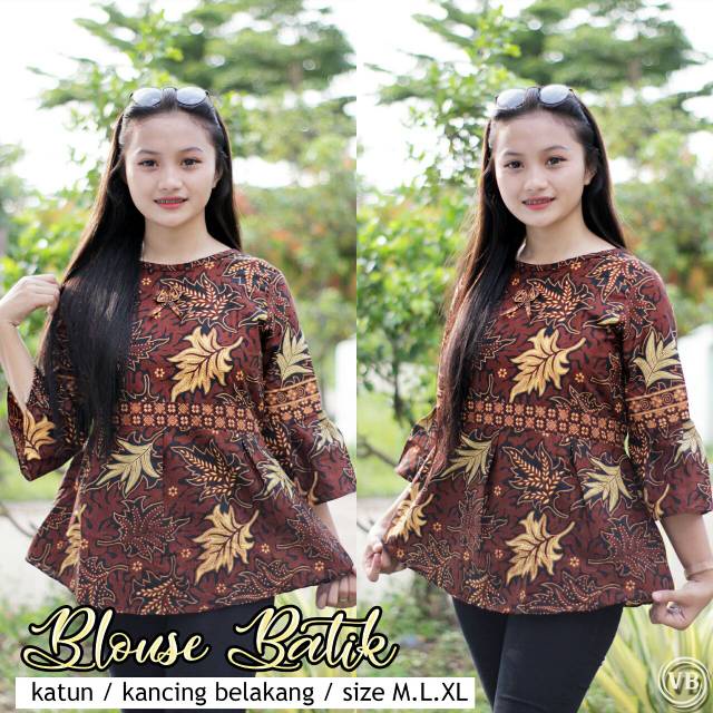 BLOUSE BAJU BATIK WANITA BLOUSE BATIK BLOUSE ATASAN BATIK BLOUSE WANITA MURAH BLOUSE BATIK WANITA