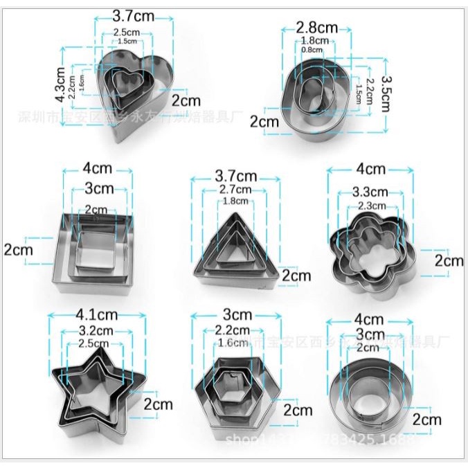 Cetakan Kue Cookie Cutter Set 24 Pcs Biskuit Stainless Steel Premium Mold Peralatan Dapur Termurah Berkualitas