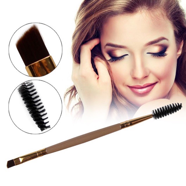 Maange Double Head Brush Pro Eye Lash Eye Brow Brush Cosmetic/mascara brush/kuas maskar/kuas alis