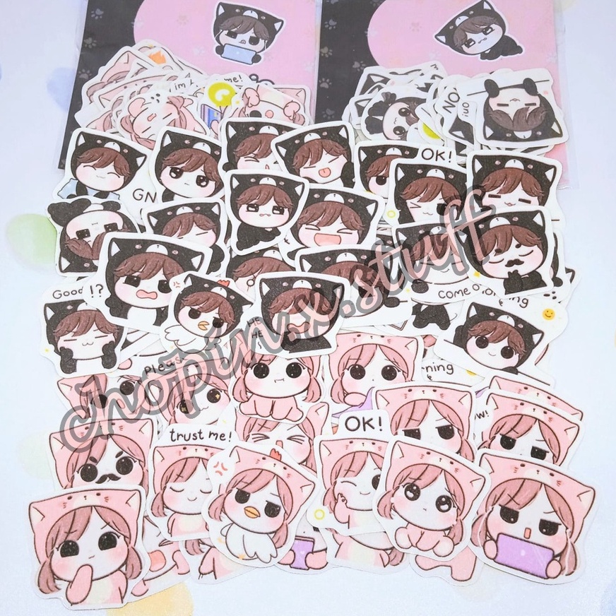 

Sticker Pack Waterproof Anti Air Meow x Mie (Babyck) / Stiker Kucing Lucu Imut @40pcs