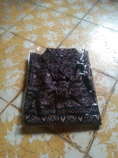 Size M L Xl Xxl Jumbo Bswart Batik Hrb026 Kenongo Hem Batik Monochrom Semut Coklat Kemeja Batik Pria