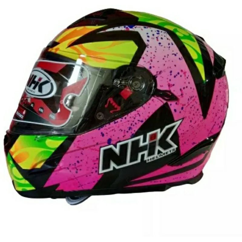 NHK RX 9 SE Karel Winter Helm Full Face Double Visor - Black/Pink