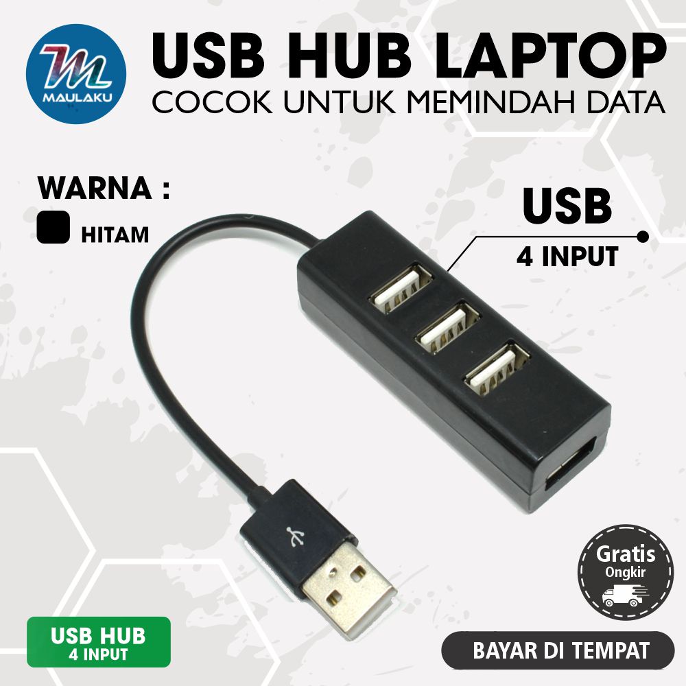 USB Hub 4 Port Colokan Flashdisk 2.0 Portable PC Komputer Laptop