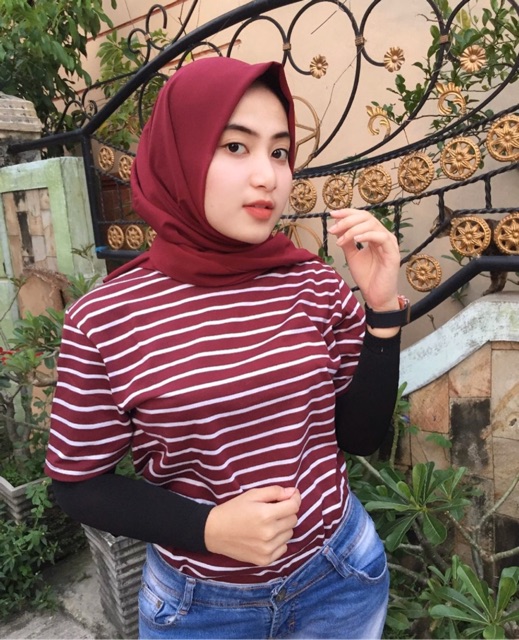 KAOS STRIPE COTTON CVC 30s SALUR BELANG DISTRO PREMIUM PRIA DAN WANITA lengan pendek