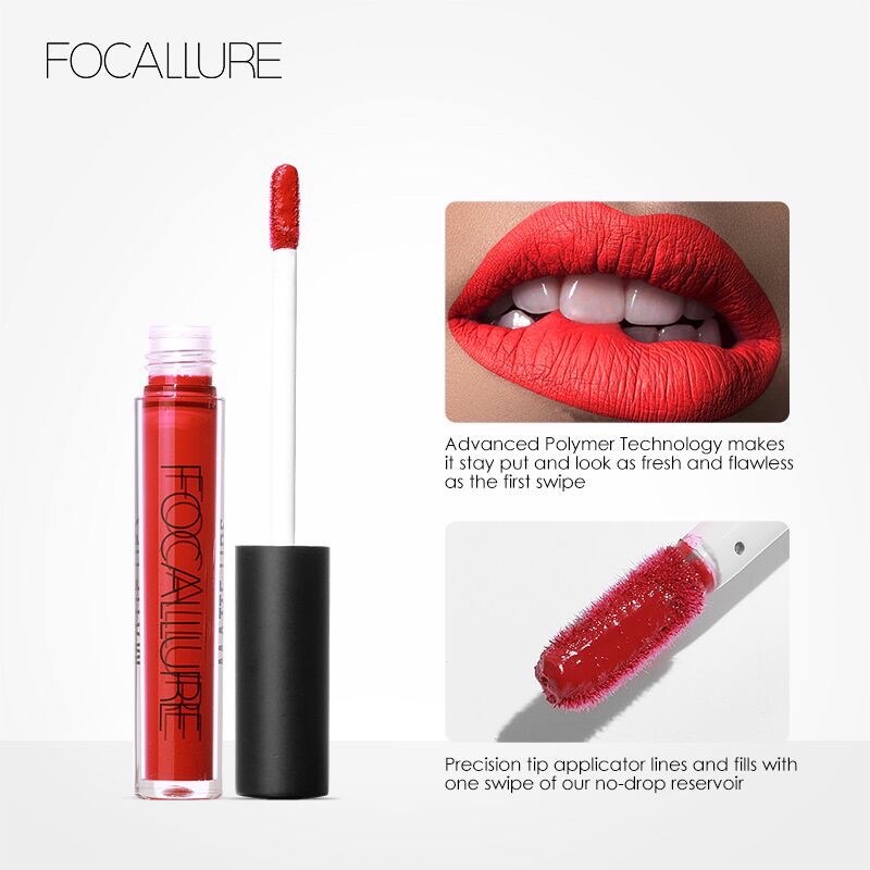 (FREE EYESHADOW) Focallure FA24 Matte Waterproof Lipstick  Liquid Lipstick Long Lasting
