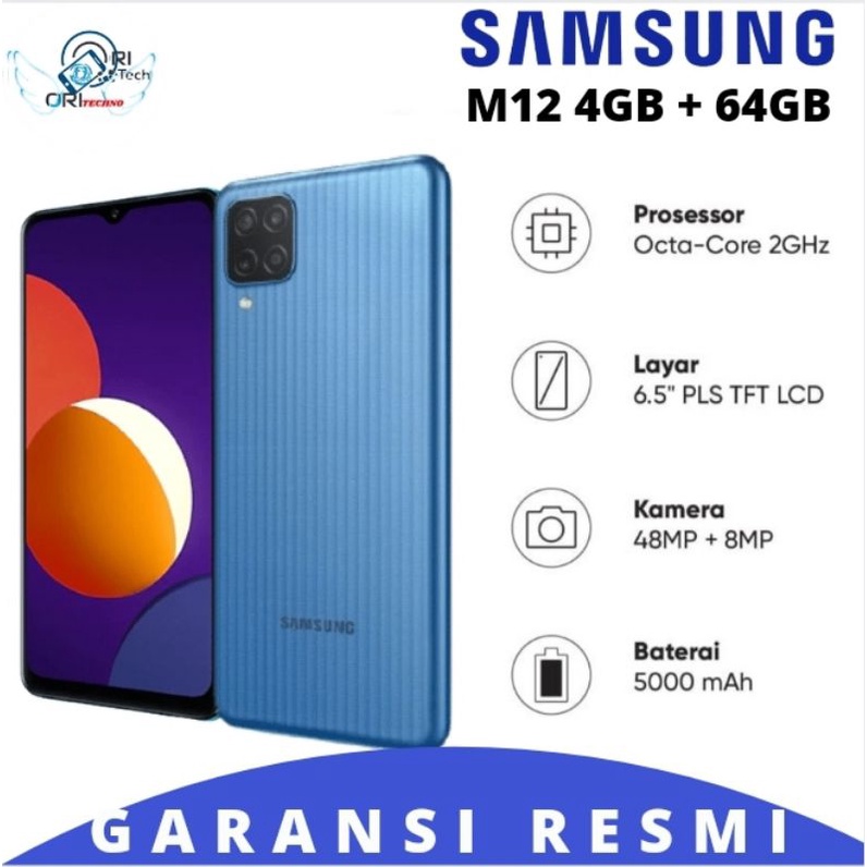 SAMSUNG GALAXY  M12 | A12 | A13 HP BARU ORIGINAL 100% GARANSI RESMI-M12 4/64 Blue