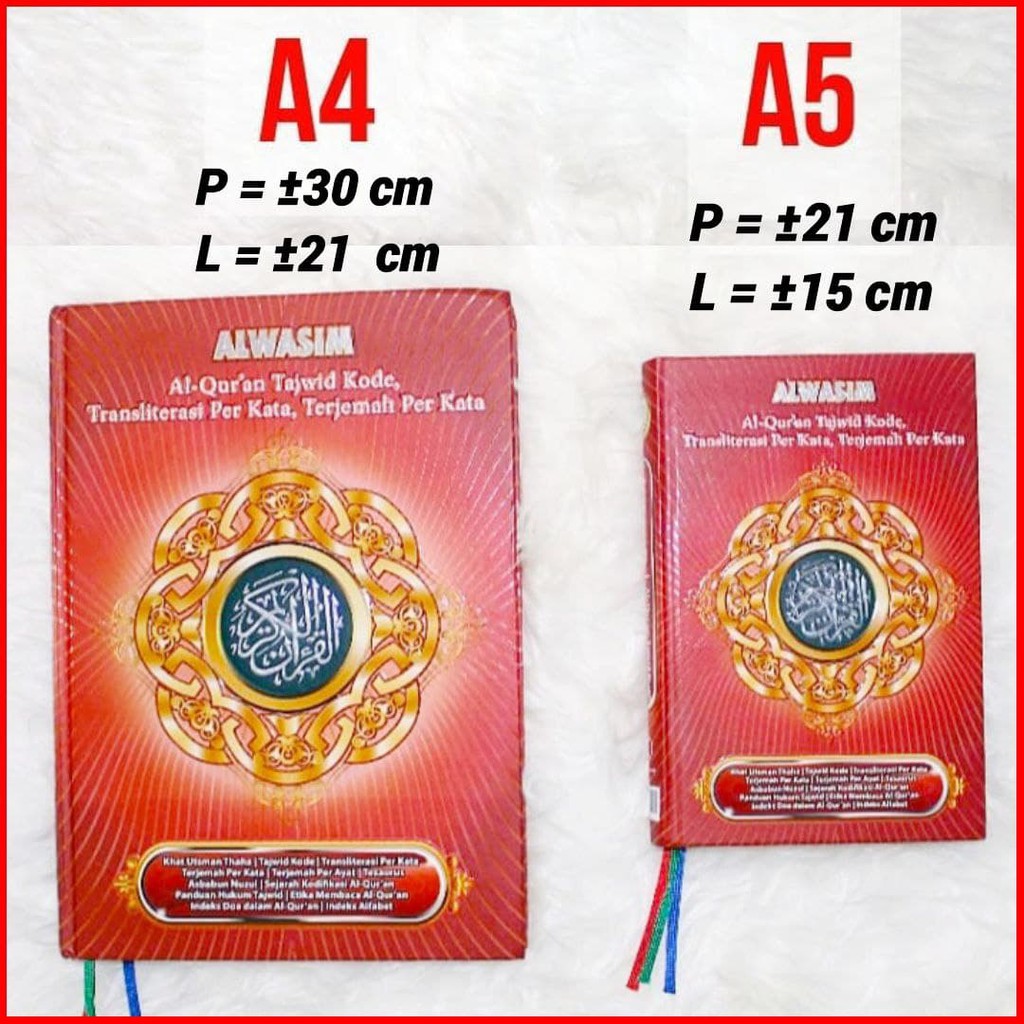 AlQuran Al Wasim Ukuran A4 BESAR dan A5 Al quran Tajwid dan Terjemahan Cocok untuk Pemula Tajwid Kode