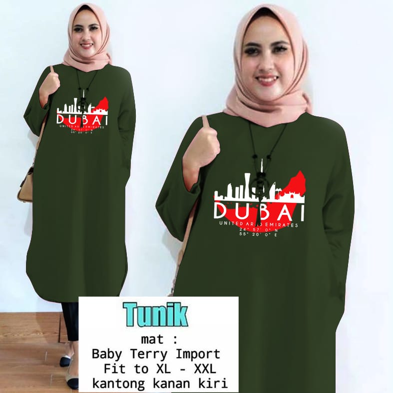 GooShop ( COD ) Tunik Wanita Dubai / Fashion Muslim Wanita / Tunik Mamachi