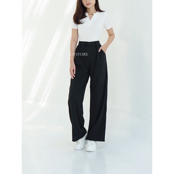 Gystore • Celana Kulot Casual Bian Long Pants | Korean Style Pants