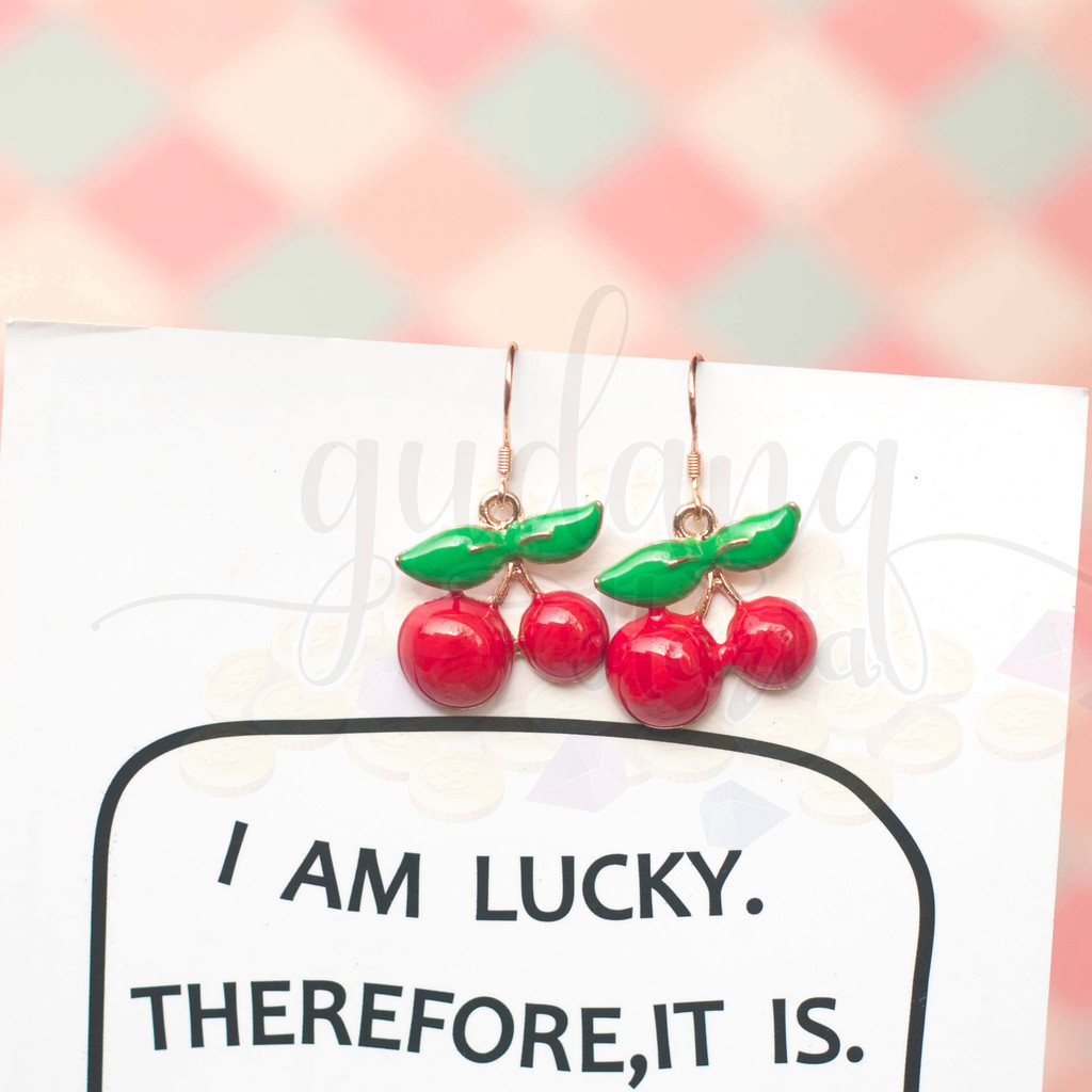 Anting Shinny Cherry Buah Ceri Lucu Unik GH 203758