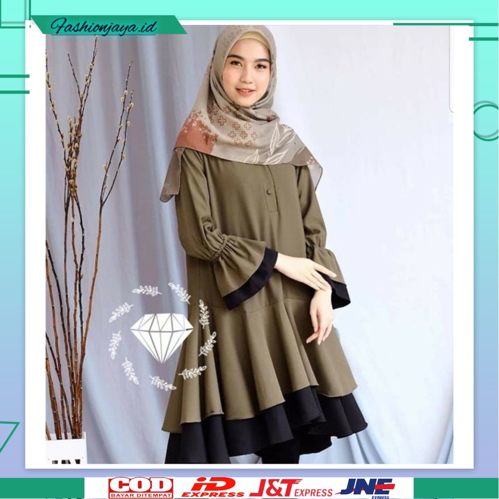 Baju Tunik Jumbo Pakaian Wanita Dewasa Trend Kekinian Terbaru 2021 Bahan Moscrepe Ukuran XL