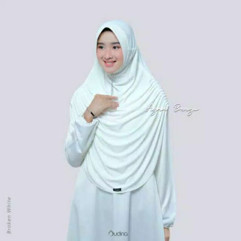Jilbab Putih Tulang ORI Audina/Jilbab Ayra Broken White/BergoPutihAudina/JilbabUmroh&Haji