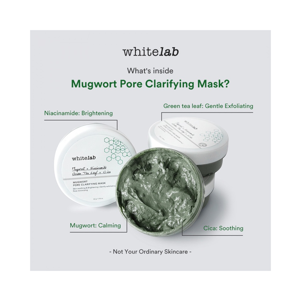 WHITELAB Mugwort Pore Clarifying Mask | WHITE LAB Masker Wajah