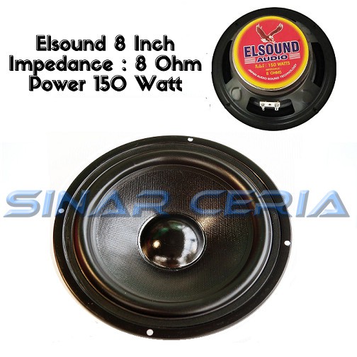 Speaker 8 Inch Elsound Audio 150 Watt High Quality Woofer Magnet Besar 150W 8 Ohm 8inch Audio Musik 