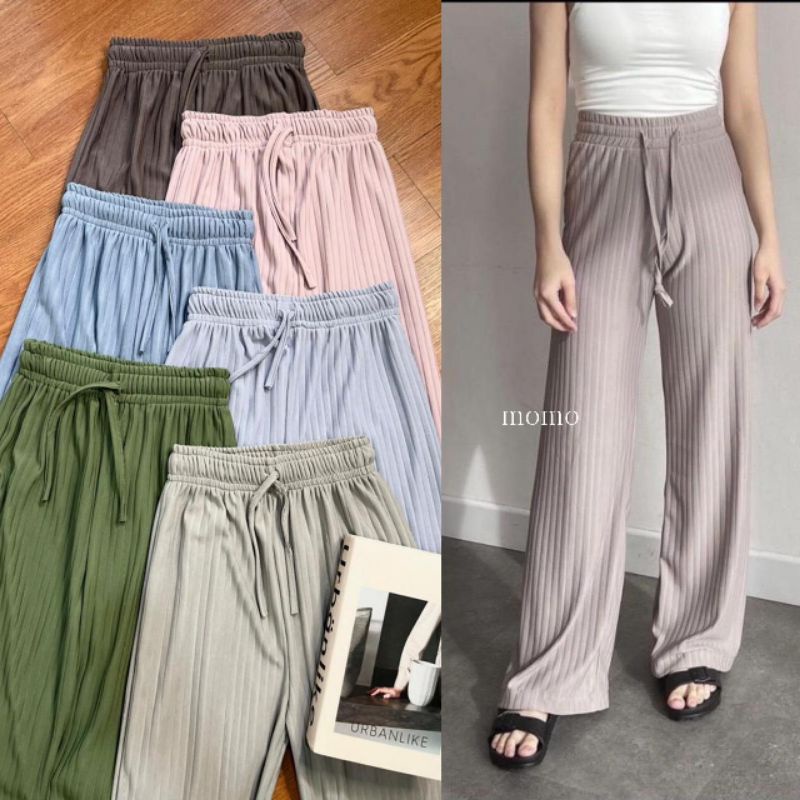 Lyra Pants 1106 - Celana Kulot Knit Rib Panjang