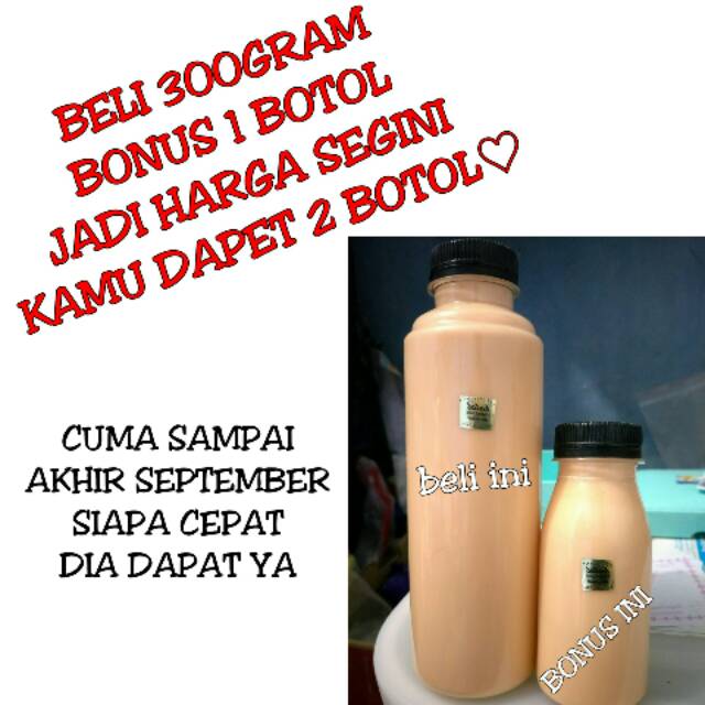 Beli 300gr BONUS 1 BOTOL Lotion HB SUPER INDO FARMA 10X lebih keras whitening racik ORIGINAL pemutih