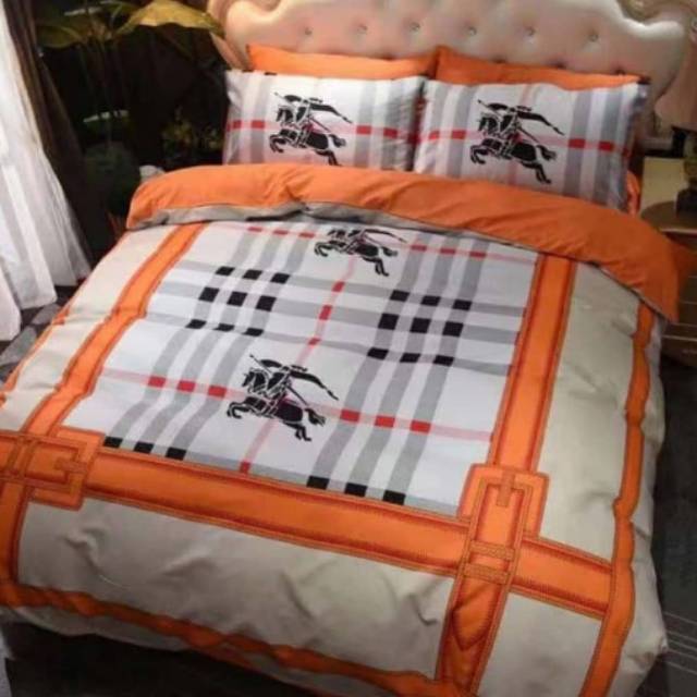 Bed cover burberry set miror quality import