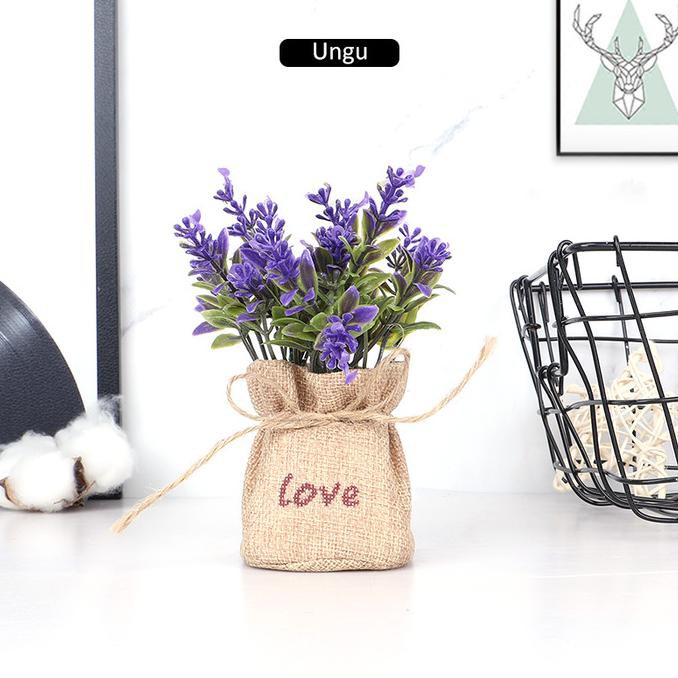 Aonez Bunga Hiasan Dekstop Buatan Mini Pot Bunga Wedding Party - Hijau