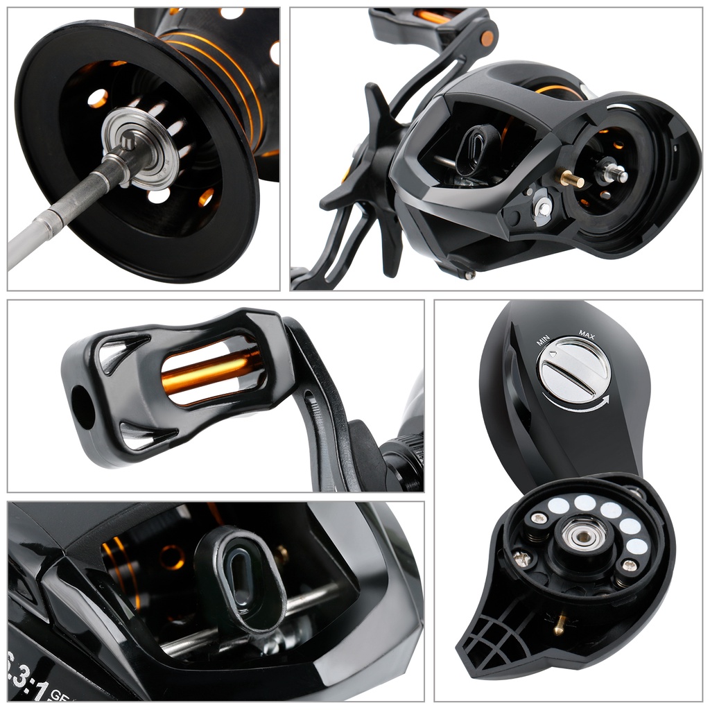 Reel pancing 12+1 BB Castiing Fishing Reel dengan gear ratio tinggi 6.3:1 Dan Metal Handle untuk alat pancing air tawar Gulungan Pancing