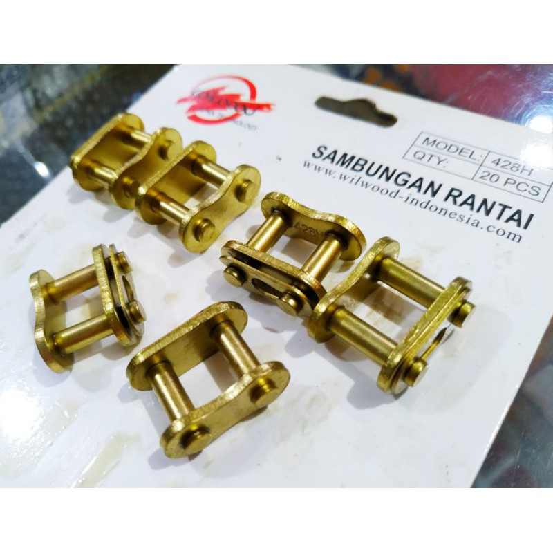Sambungan rantai 428H 520H emas SSS wilwood