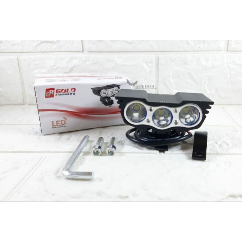 Lampu Tembak Sorot Motor Mobil LED CREE Mini Owl Ultrafire 3 Mata bahan censi led putih/led kuning