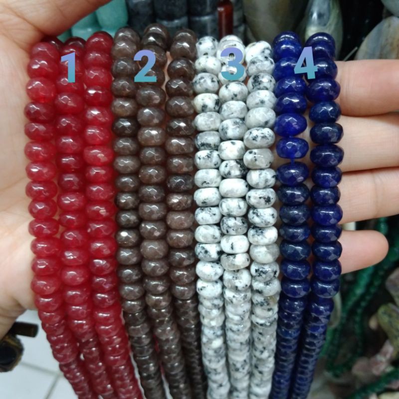 Manik Manik Gelang Batu Alam Gepeng isi -+70butir