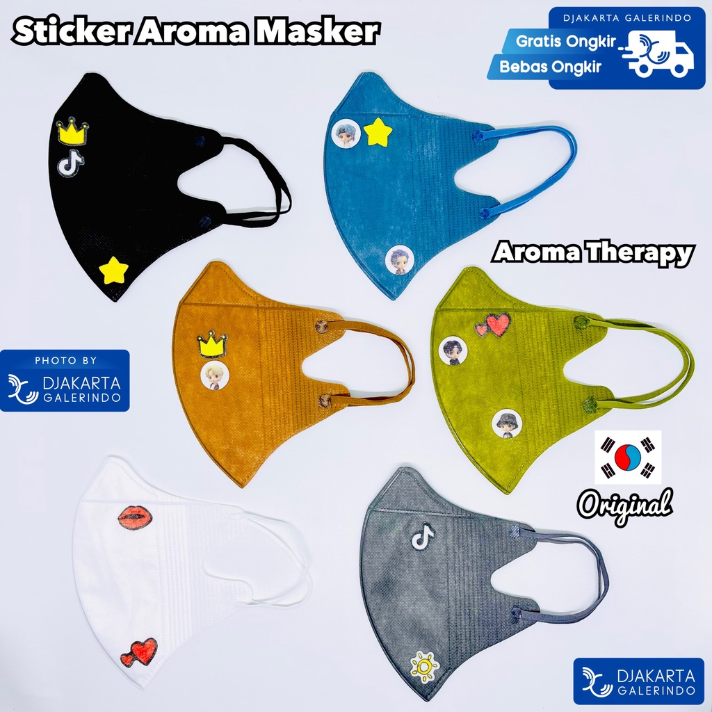 Stiker Aroma Masker / Sticker Masker / Masker Patch / Aromaterapi Pengharum Masker isi 16Pcs