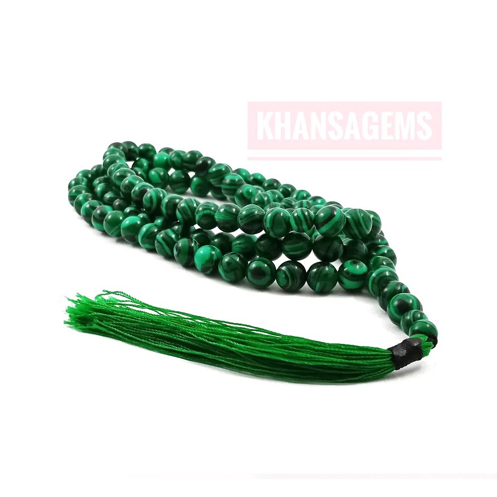 TASBIH BATU MALACHITE DIM 8MM ISI 99 BUTIR PERLENGKAPAN IBADAH SHOLAT DZIKIR FAHSION MUSLIM RAMADHAN SALE