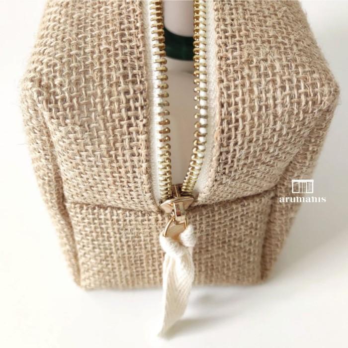 JUTE POUCH KOTAK / POUCH GONI KOTAK PERSONALIZED NAMA
