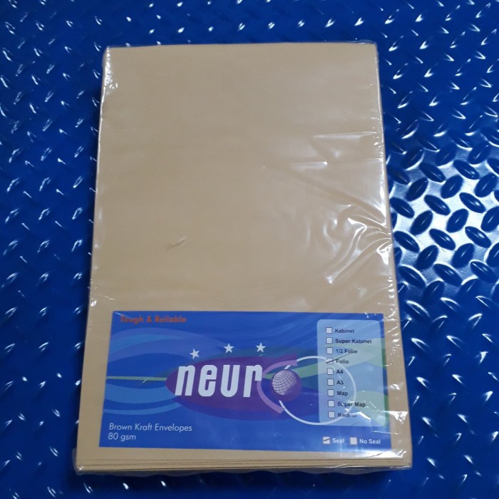 

Eklusif Amplop Coklat Folio Seal Neuro / Amplop Coklat Folio With Perekat Hemat