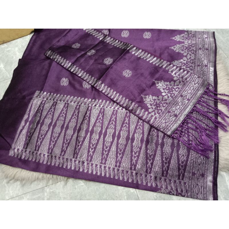 songket silungkang warna ungu terong