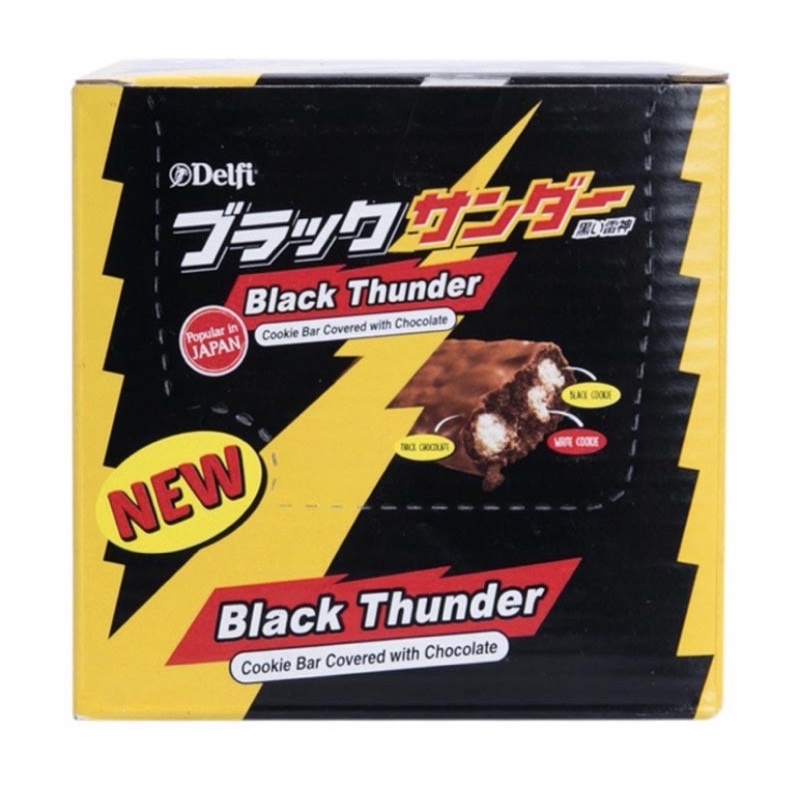 COKELAT DELFI BLACK THUNDER BAR 21 GRAM ( BOX / 24 PC )