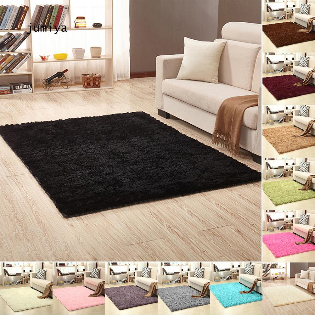Karpet Persegi Panjang Tebal Warna Polos untuk Dekorasi Kamar Tidur / Ruang  Tamu