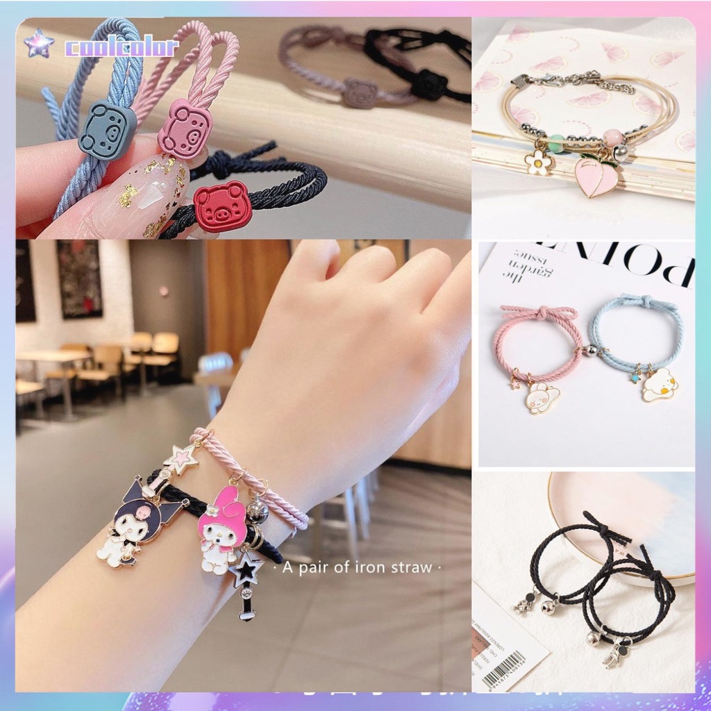 【Ready stock&amp;COD】1pasang / 2 pcs Gelang couple bestie magnet Gelang Couple gelang couple magnet love Tali Karet Desain Astronot Untuk Unisex best friend fashion murah modis