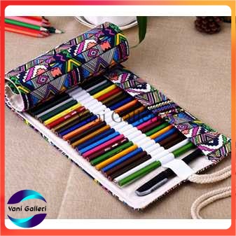

MARCO Bohemian Tas Pensil Gulung Canvas 48 Slot 20.5x55cm - EN-71