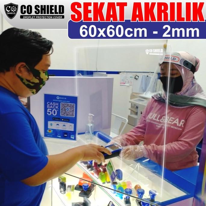 

[[COD]] Sekat Akrilik / Pembatas Acrylic CO SHIELD- Tipe 03 L - 60x60cm - 2mm TERBARU Kode 1012