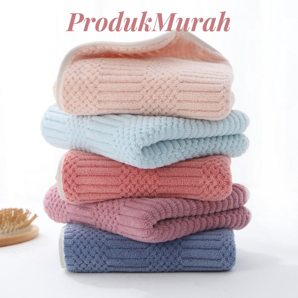 Handuk mandi bulu 70cmx140cm / handuk dewasa / polos salur besar daya serap tinggi dan lembut