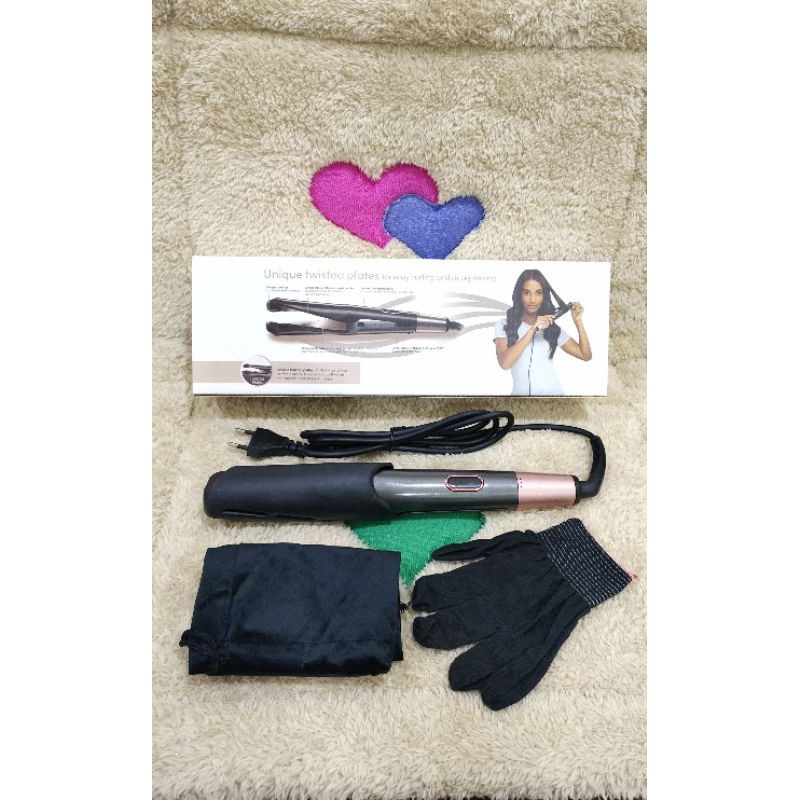 Catok Pelurus Dan Pengriting Rambut/Catokan 2 in 1 straight and Curl 40 Watt
