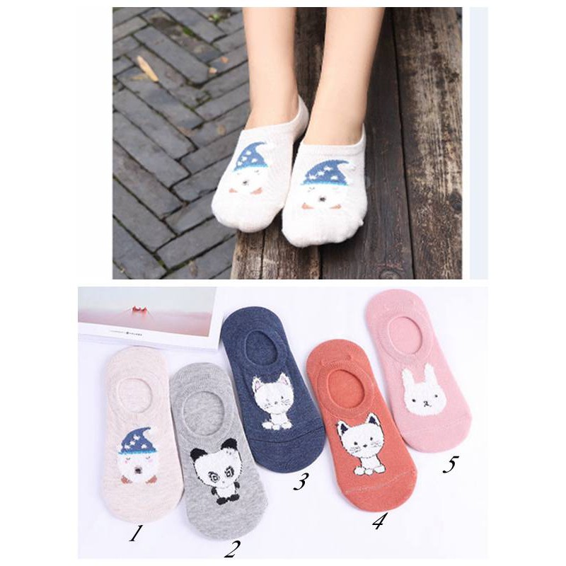 Kaos Kaki Wanita Invisible Socks Non Slip Untuk Dewasa D1223