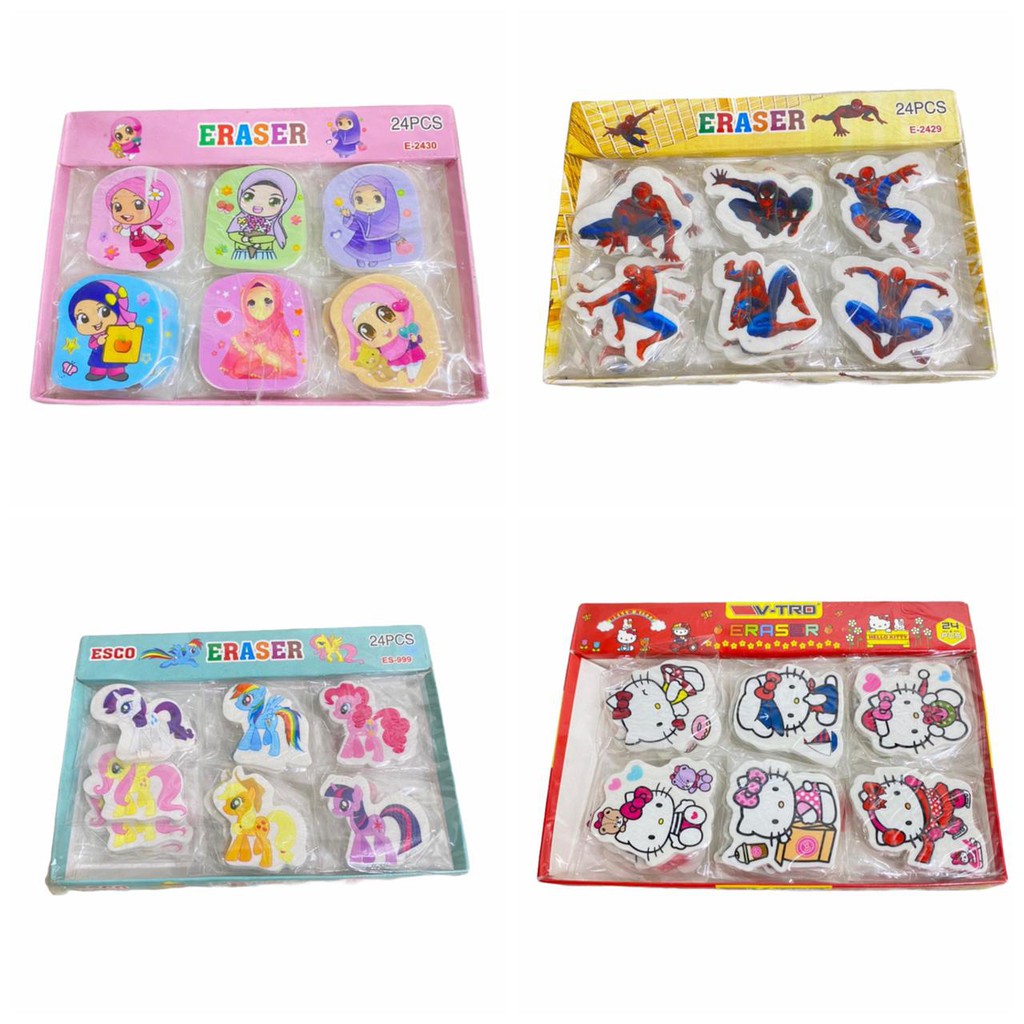 

( Ecer 1Pc ) PENGHAPUS / STIP - ERASER LOL HELLOKITY UNICORN FROZEN HIJAB BARBIE CUTE MONKEY