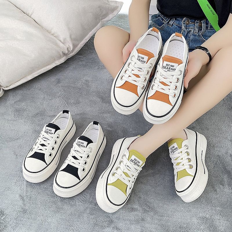 20983 Sepatu Kanvas Wanita Import Sneakers Canvas Tali Murah