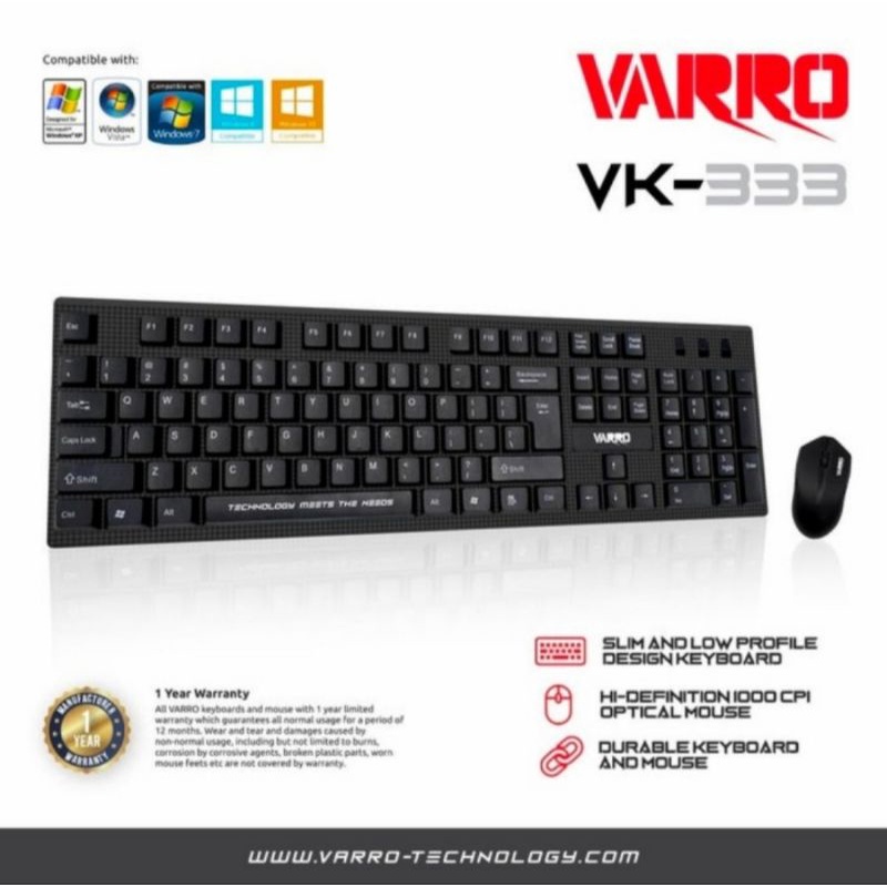 KEYBOARD &amp; MOUSE VARRO VK-333