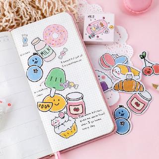 45Pcs Stiker Desain Snack Pocket Lucu Kawaii untuk Diary 45Pcs Stiker Desain Snack Pocket Lucu Kawaii untuk Diary