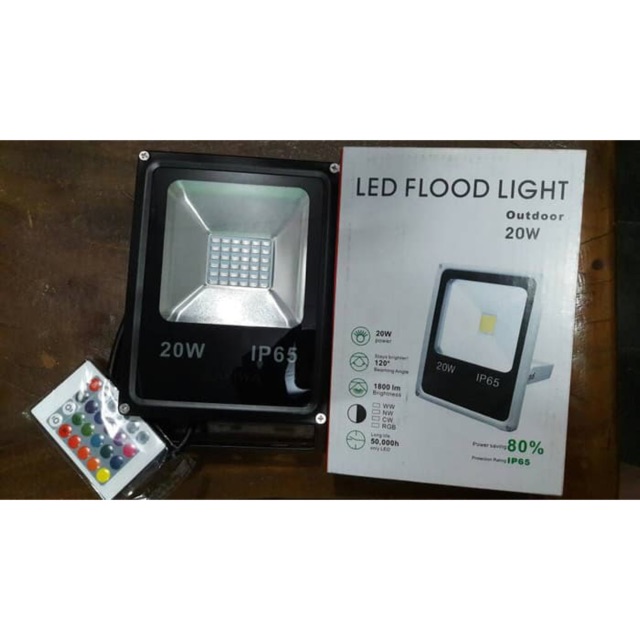 Lampu sorot led 20w 20 watt rgb warna warni led sorot tembak floodlight rgb lampu panggung dekorasi